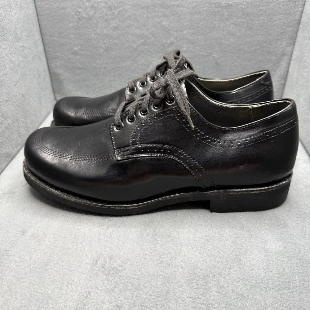 Vintage Texas Steer Men's 10.5 EEE Black Leather Oxford Work Shoes Wide